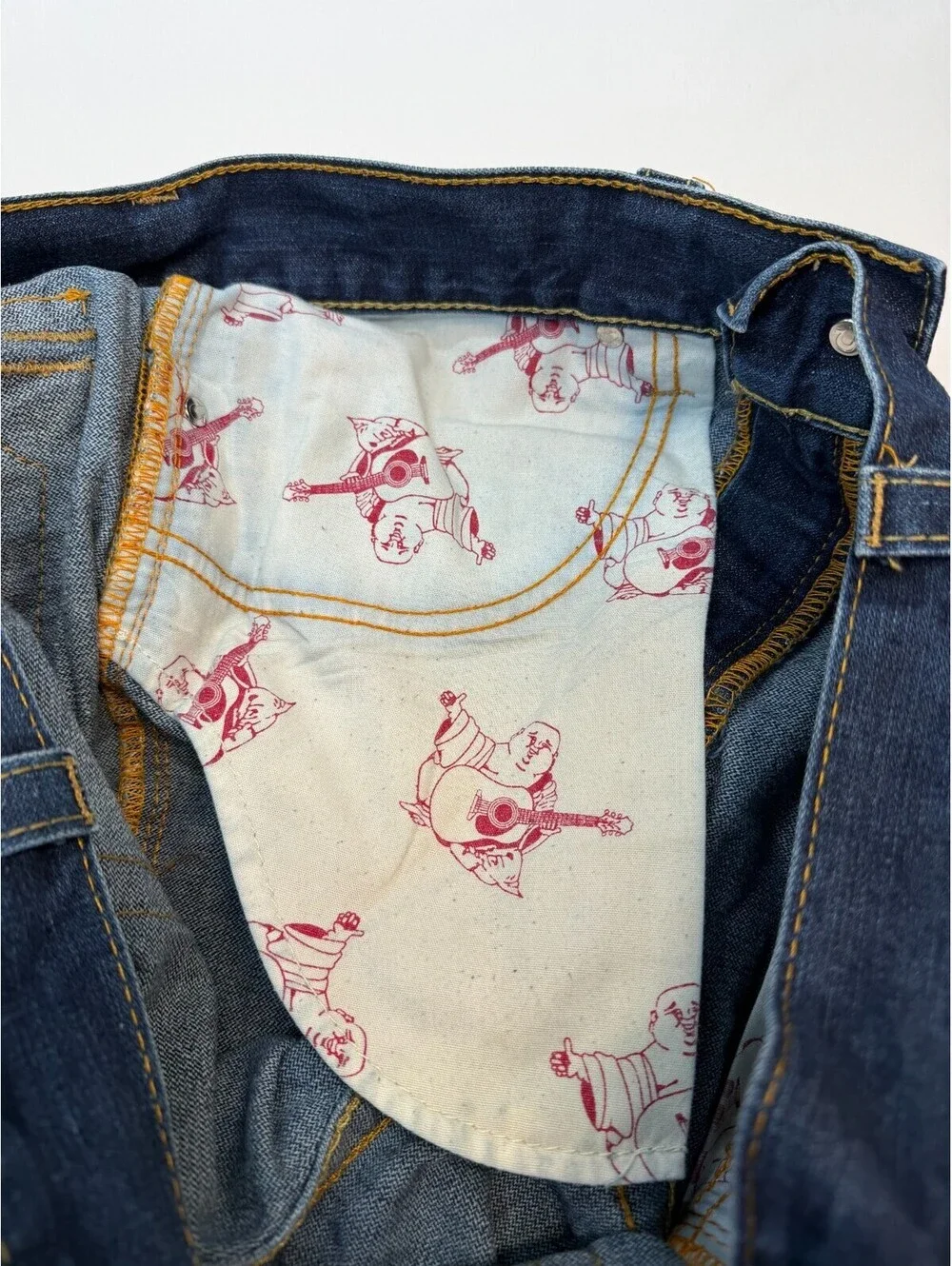 True Religion Men's Jeans Straight Denim Mid Rise 5 Pocket Solid Size 36 Blue